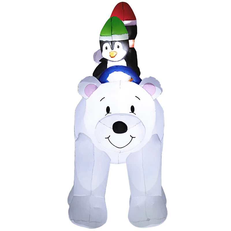 6.4ft Inflatable Polar Bear and Penguin Christmas Inflatable