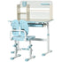Kids Desk and Chair Set, with Storage Shelves, Washable Cover, for Ages 3-12 Years - Blue