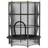 4.6FT/55" Kids Trampoline with Safety Enclosure, Outdoor Indoor Use, for Ages 3-10 Years, Black
