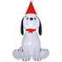 6ft Inflatable Christmas Puppy Dog Wearing Santa Hat Lighted Outdoor Decoration Blow Up Decor for Holiday Indoor