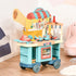 50 Pcs Kids Kitchen Play set Fast Food Trolley Cart Pretend Playset Toys with Play Food Cashier Register Accessories Gift for Boys Girls Age 3-6