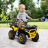 12V Kids Electric Ride on ATV, Battery-Powered Quad Bike w/ Spring Suspension, Forward Backward, Storage Basket, Yellow
