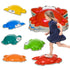 6PCs Kids Stepping Stones w/ TPE Anti-Slip Edge, Crab-Designed Balance River Stones, Obstacle Courses, Stackable