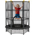4.6FT/55" Kids Trampoline with Safety Enclosure, Outdoor Indoor Use, for Ages 3-10 Years, Black