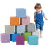 12 PCs Soft Play Blocks, Soft Foam Toy, Building and Stacking Blocks for Kids, Blue