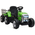 Ride On Tractor, Battery Powered Electric Car, with Detachable Trailer, Remote Control, Music - Green
