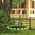 100cm Diameter Kid Nest Swing Seat with Height Adjustable Ropes for Outdoor, Indoor, Black/Green