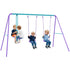 Metal Swing Set, with Seesaw, Adjustable Height, for Ages 3+ Years, Purple