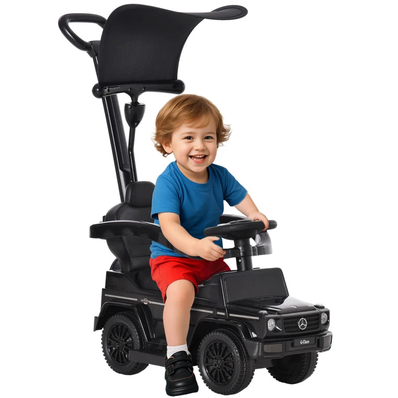 3 in 1 Kids Children Ride on Push Car Toddler Sliding Car G350 Licensed Walker Foot to Floor Slider Push-Along with Horn Steering Wheel NO POWER Manual, Black