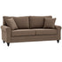 196cm 3 Seater Sofa, Fabric Sofa with Rubber Wood Legs, Nailhead Trim, 2 Pillows, Small Upholstered Couch Settee for Living Room, Guest Room, Brown