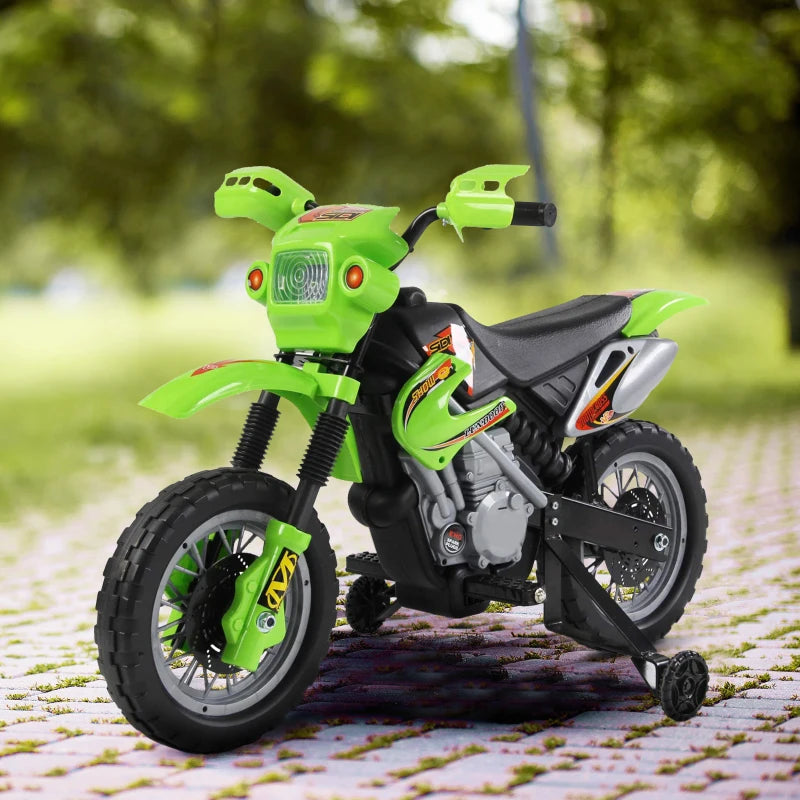 6V Kids Child Electric Motorbike Ride on Motorcycle Scooter Children Toy Gift for 3-6 Years (Green)