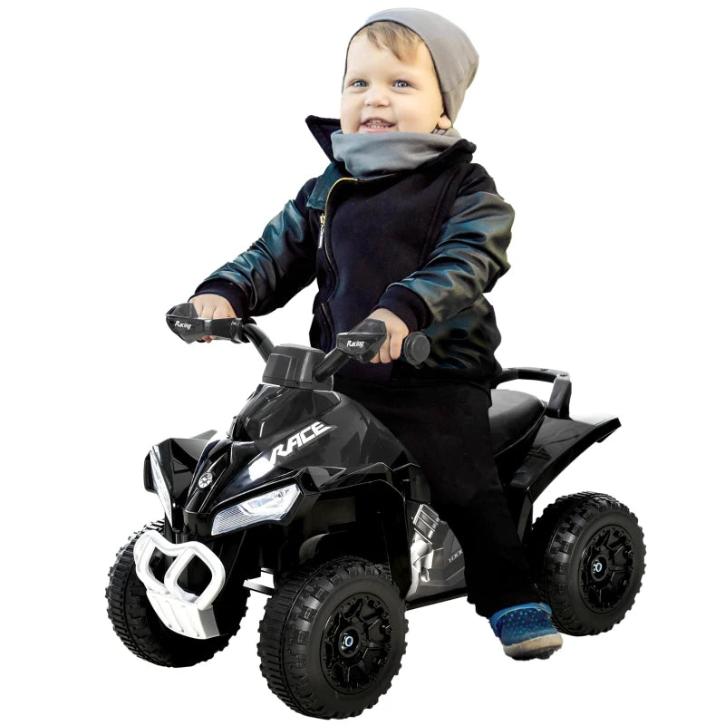 No Power Kids Ride on Toy Foot-to-Floor Sliding Quad for 18-36 Months, Black