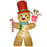 7.5ft Christmas Inflatable Gingerbread Man with Candy Cane and LED Lights, Blow-Up Outdoor LED Garden Display for Lawn, Party