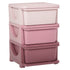 3 Drawers Plastic Storage Units, 3 Tier Kids Storage Units, Children Toy Chest for Nursery, Playroom, Bedroom, Pink