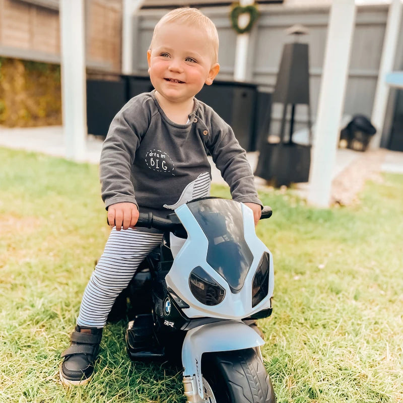 Electric Kids Ride on BMW Motorbike W/Headlights and Music, 6 V-Black
