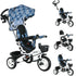 Metal Frame 6 in 1 Baby Push Tricycle with Parent Handle for 1-5 Years Old, Light Blue