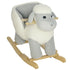 Rocking Horse, Ride on Lamb with Safety Belt, Sound, for Ages 18-36 Months, Grey