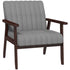 Mid Century Accent Chair, with Wooden Legs - Grey