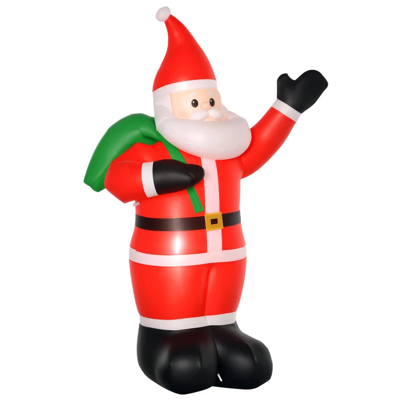 8ft Christmas Inflatable Santa Holiday Yard Decoration with LED Lights, Indoor Outdoor Lawn Blow Up Decor