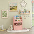 Kids Bookshelf, Toy Organiser, with Storage Drawer, Wheels - Pink