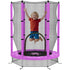 4.6ft Toddler Trampoline w/ Safety Enclosure Net, for Indoor Outdoor Use, Ages 3-6 Years, Purple