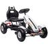 Children Pedal Go Kart, Kids Ride On Racer with Adjustable Seat, Inflatable Rubber Tyres, Handbrake, for Ages 5-12 Years - White