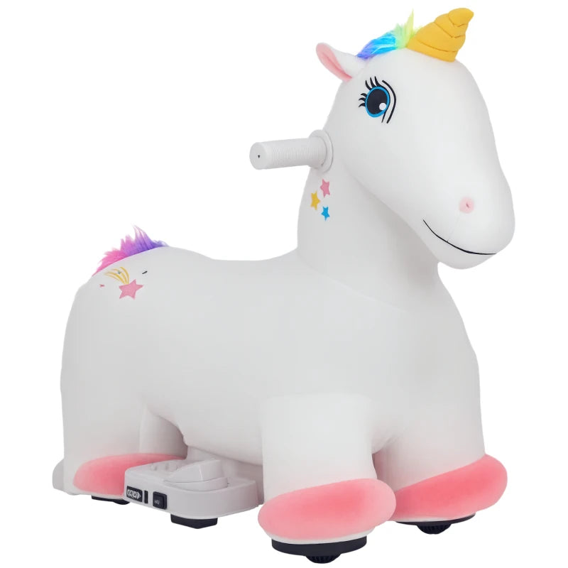 6V Electric Ride on Unicorn, Battery Powered Kids Ride on Animal Toy with Music, Forward Control, for Ages 18-36 Months