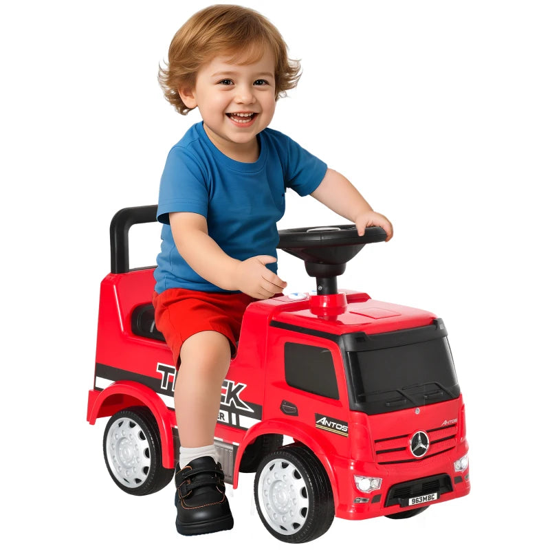 Compatible Kids Ride On Car Truck Mercedes Benz Licensed Toddler Foot To Floor Slider w/Under Seat Storage for 12 - 36 Months Red