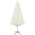 5 Feet Prelit Artificial Christmas Tree with Fiber Optic LED Light, Holiday Home Xmas Decoration, White