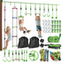 Obstacle course for Kids, with 10-Piece Slackline Kit with Monkey Bars, Gym Rings, Rope Ladder, Nest Swing, Hanging Tray