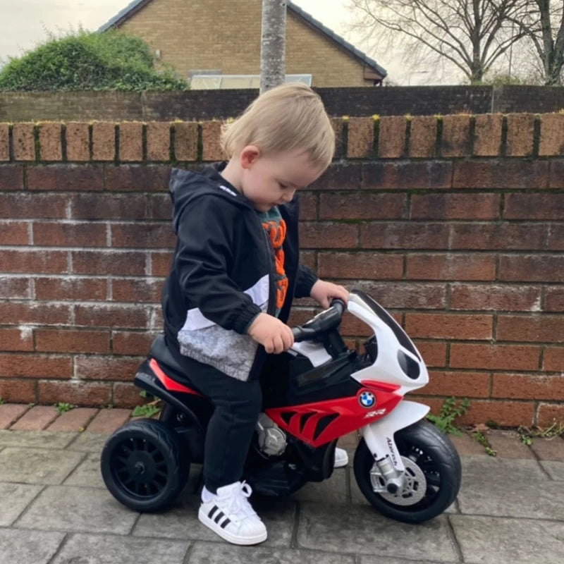 Electric Motorbike for Kids Ride on BMW Motorbike W/Headlights and Music, 6 V-Red