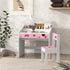 Children Study Table and Chair, Kids Desk and Chair Set with Storage, Pull-Out Drawer, for Ages 3-6 Years, Pink