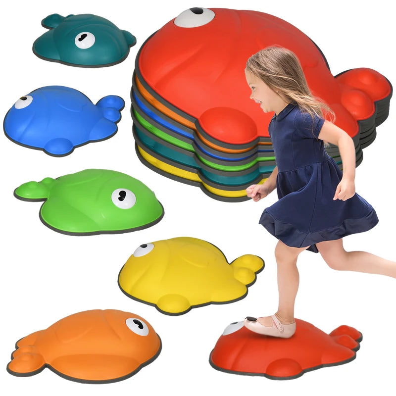 6 Pcs Balance Stepping Stones Kids for Sensory with Non-slip Edge, Stackable Outdoor Indoor Obstacle Course