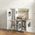 Toy Kitchen, Kids Play Kitchen, Role Playing Game with Phone, Ice Maker, Stove, Utensils, for 3-6 Years, White