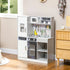 Pretend Play Toy Kitchen, Kids Kitchen Playset w/ Sounds, Lights, Running Water, Coffee Maker, Refrigerator