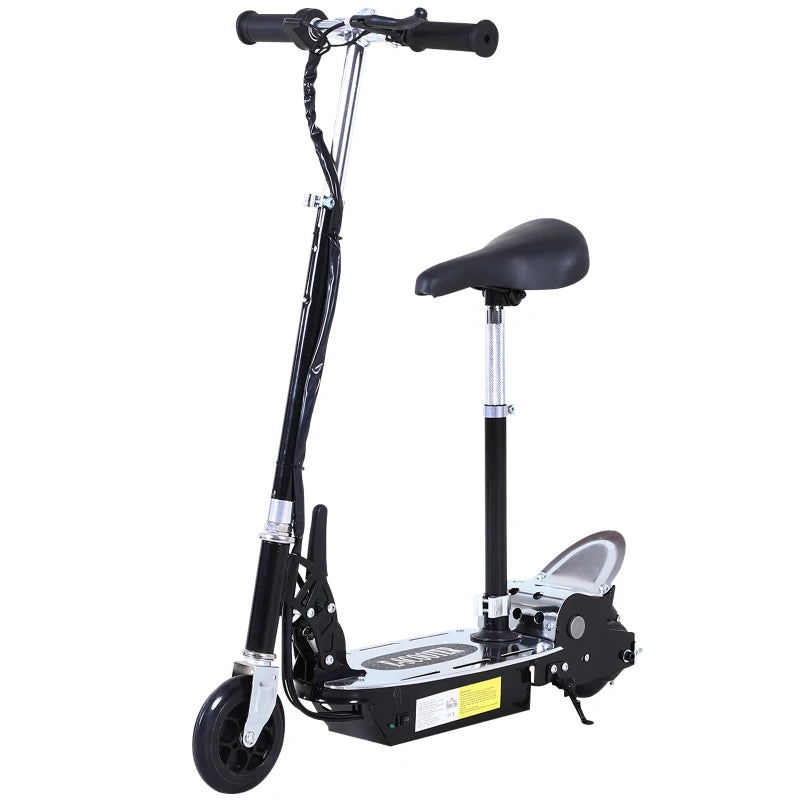 Foldable Powered Scooter with Adjustable Seat, Brake, Black