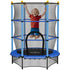 4.6FT/55" Kids Trampoline with Safety Enclosure, Outdoor Indoor Use, for Ages 3-10 Years, Blue