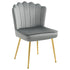Velvet-Feel Shell Accent Chair - Grey