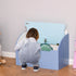 Kids Wooden Toy Box Children Storage Chest Bench Organiser Safety Hinge Bedroom Playroom Furniture Blue