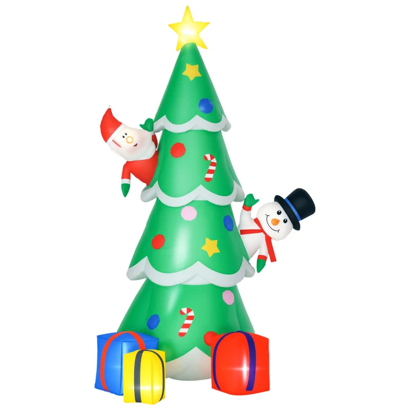 7FT Christmas Inflatable Tree LED Lighted for Indoor Outdoor Decoration