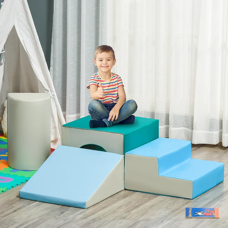 4-Piece Soft Play Set for Toddlers 1-3 Years, Multi-colored