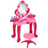 Kids Dressing Table with mirror, Stool, Light, Music, 15 Accessories, for Ages 3-6 Years, Pink