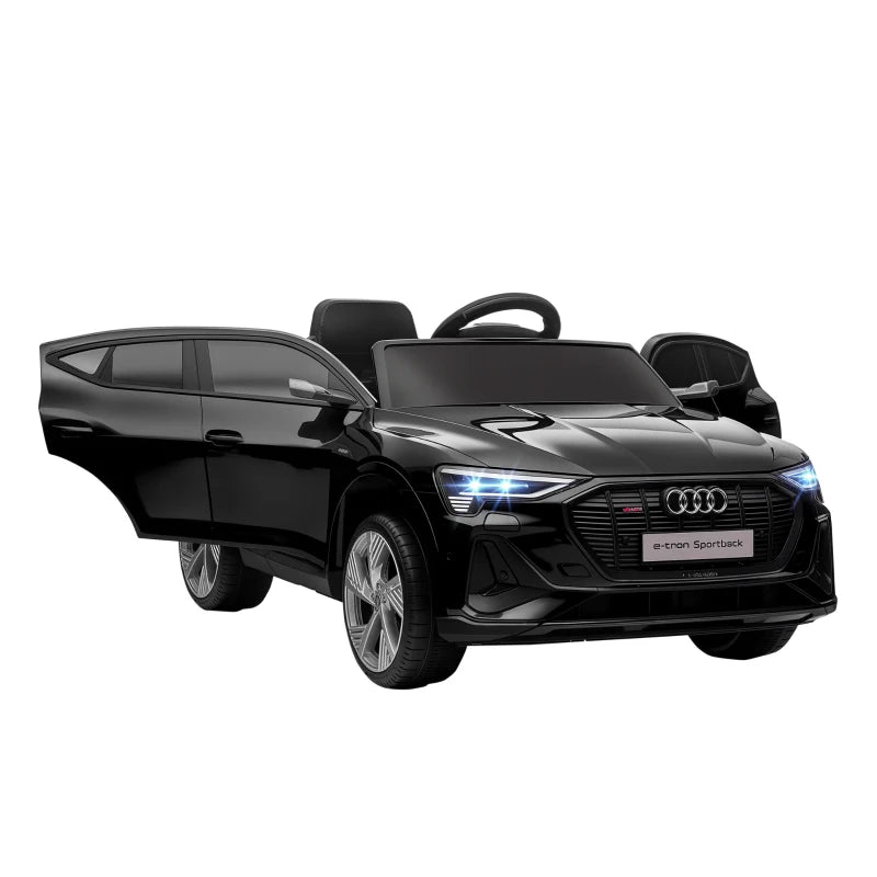 Audi E-tron Licensed 12V Kids Electric Ride on, Electric Car for Kids, with Parental Remote, Music Lights MP3, Suspension Wheels, for 3-5 Years, Black