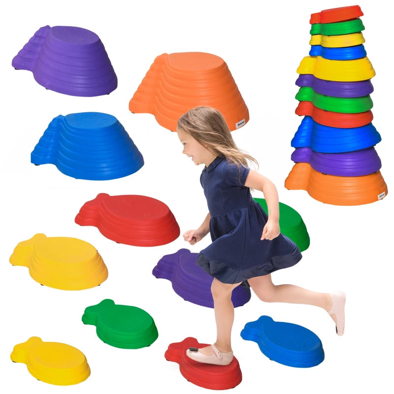 11 Piece Kids Balance Stepping Stones - Multicoloured