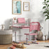 Height Adjustable Kids Study Table and Chair Set, with Drawer, Storage Shelf, 80 x 54.5 x 104 cm, Pink