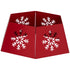 Christmas Tree Collar, Hexagon Christmas Tree Base Cover with Hollow Snowflake Patterns, Xmas Decoration for Party, Holiday, Home, Red