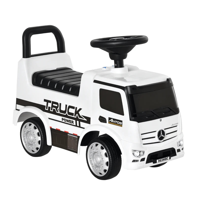 Compatible Kids Ride On Car Truck Mercedes Benz Licensed Toddler Foot To Floor Slider w/Under Seat Storage for 12 - 36 Months White