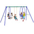 Three-In-One Kids Metal Swing Set with Swing, Glider, Rocking Chair Swing, for Ages 3+ years - Orange and Blue