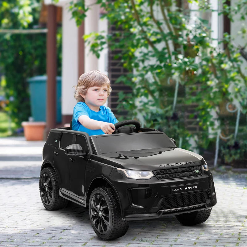 Licensed Land Rover Discovery Sport, 12V Kids Ride on Car w/ Remote Control, Lights, Music, Horn, for 3-6 Years, Black