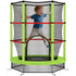 Kids Trampoline, with Enclosure Net, Steel Frame, for Ages 3-6 Years - Green